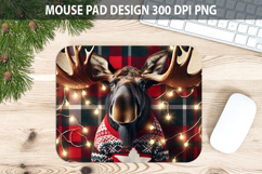 Christmas Reindeer Mouse Pad Sublimation - Animal PNG Design Product Image 1