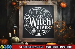 The witch lives here SVG, Halloween Door Sign SVG Product Image 5