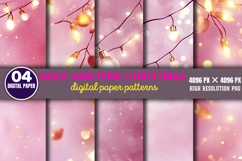 Gold and Pink Christmas Backgrounds PNG Product Image 1