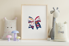 Baseball Fan Coquette Bow Clipart, baseball bow, glove bow Product Image 7