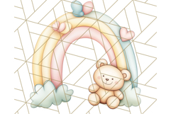 Pastel Plushie Rainbow Clipart PNG, Nursery Baby Animals Png Product Image 4