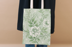 Sage Toile Digital Paper Pack, Vintage Floral Toile, Gingham Product Image 7