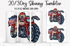 Dog Skull Ride An American Flag - Tumbler Sublimation Design Product Image 1