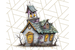 Halloween Buildings Clipart PNG, Haunted Houses Art Product Image 4