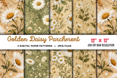 Golden Daisy Parchment Junk Journal JPG Product Image 1