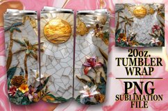 Mosaic Mirage: Gold Pattern Tumbler Wrap 20oz Product Image 1