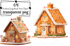 Christmas Gingerbread House Clipart Watercolor PNG Product Image 1