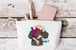 Clipart Tulips, Fashionable Girl with Tulips. Product Image 8