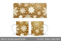 Snowflakes Mug Sublimation. Christmas Mug Design Product Image 1