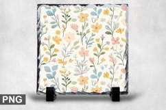 Pastel Flowers Square Sublimation Slate Design Product Image 1