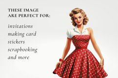 Retro woman clipart, Retro woman sublimation Product Image 2