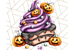 Whimsical Halloween Cake Clipart PNG, Spooky Desserts Product Image 4