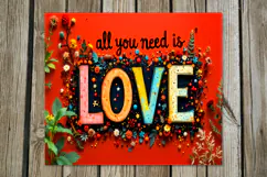 Love hippie Inscription | 4 Boho Skinny tumbler designs PL2 Product Image 4