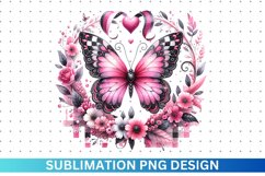 Mother&#039;s day Butterfly Floral Sublimation - Clipart Design Product Image 1