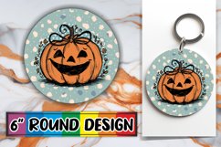 Watercolor Pumpkin Sublimation Round Design PNG Product Image 1