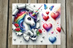 Valentine animals | 4 unicorn Skinny tumbler designs Product Image 4