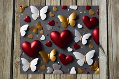 3d red & grey Hearts | 4 Skinny tumbler sublimation designs Product Image 4