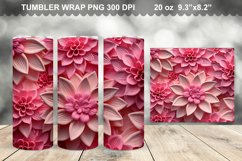 Pink 3D Flowers Tumbler Wrap Design Product Image 1