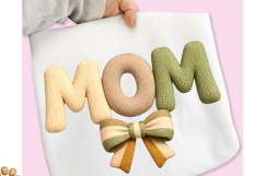 Mother's Day PNG, Crochet MAMA PNG, Faux Yarn Mama Bow PNG Product Image 6