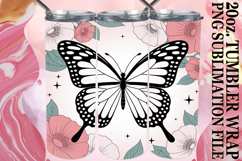 Cheerful escapes 20oz tumbler wrap, Butterfly Product Image 1
