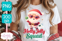 Holly Jolly PNG design, Cute Santa sublimation Product Image 3