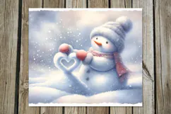 Christmas snowman card | Xmas Skinny tumbler sublimation P2 Product Image 4