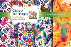 Cinco de Mayo digital paper, fiesta digital paper Product Image 1