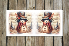Cute Christmas Snowman | 4 retro Sublimation Mug designs P2 Product Image 4