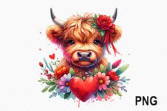Cow And Flowers Sublimation - Cow Flowers Clipart PNG Design Product Image 1