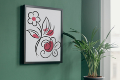 Elegant Floral Outline Embroidery Design File Product Image 8