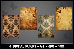 4 Vintage Digital Papers I Junk Journal Pages Product Image 2