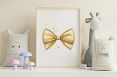 Minimalist Gold Glitter Coquette Bow Clipart Product Image 7
