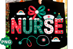 Preppy Christmas Nurse Png, Nurse PNG Product Image 1