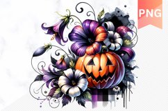 Flowers Halloween Sublimation - Flowers Clipart PNG Design Product Image 1