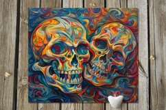 Halloween paint Skulls | Skinny tumbler sublimation designs Product Image 8