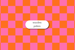 Pink and Orange Checkerboard Seamless PatternPink and Orange Product Image 1