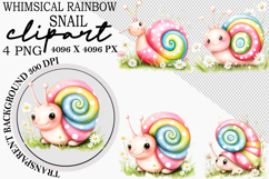 Whimsical Rainbow Snail Clipart Png Product Image 1