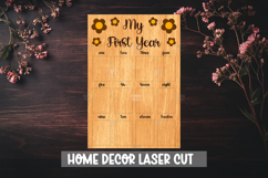 First year baby photo frame Laser Cut Product Image 1