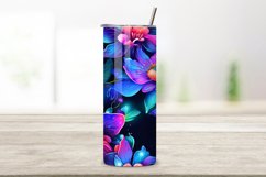 Neon Bloom Delight 3D Sublimation Tumbler Wrap | Sublimation Product Image 2