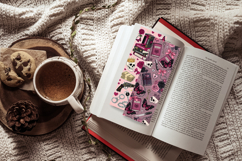 Dark Romance Bookmark Set,Gothic Pink Roses &amp; Skulls Book Product Image 8