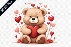 Valentine Bear Sublimation - Valentine Sublimation Design Product Image 1