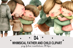 Whimsical Father Child PNG Clipart Watercolor Clipart png Product Image 1