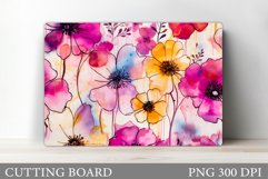 Daisy Flowers Cutting Board. Kitchen Cutting Board Design Product Image 1