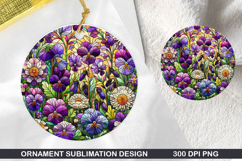 Flower Stained Glass Ornament PNG, Digital Download File Product Image 1