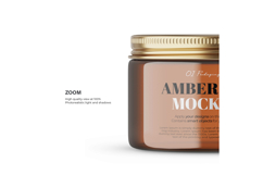 Amber Glass Jar - 2OZ With Editable Lid - PSD Mockup Product Image 8