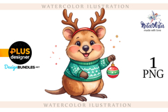 Christmas Quokka: Watercolor Holiday Magic Product Image 1
