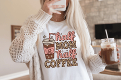 Half Mom half Coffee PNG sublimation | Mother's Day PNG T-Sh Product Image 4