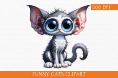 Funny Cat Clipart, Funny Cats Sublimation Product Image 1