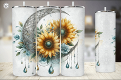 4 Celestial Sunflower Tumbler Wrap Sublimation, 20 oz Product Image 4
