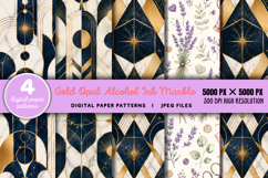 Gold Opal Alcohol Ink Marble JPG Product Image 1